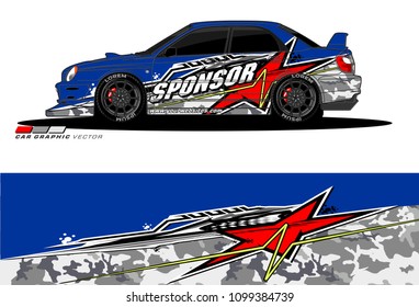 Rally car vector Livery. abstract lines for vehicle wrap designs