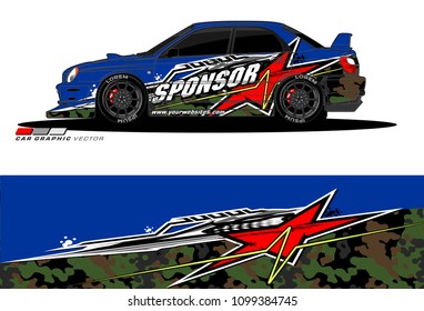 Rally car vector Livery. abstract lines for vehicle wrap designs