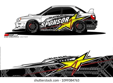 Rally car vector Livery. abstract lines for vehicle wrap designs