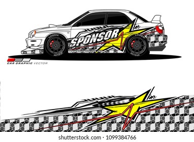 Rally car vector Livery. abstract lines for vehicle wrap designs