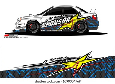 Rally car vector Livery. abstract lines for vehicle wrap designs