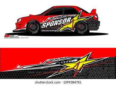 Rally car vector Livery. abstract lines for vehicle wrap designs