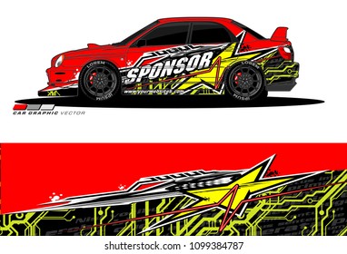 Rally car vector Livery. abstract lines for vehicle wrap designs