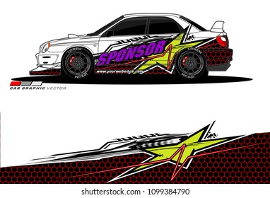 Rally car vector Livery. abstract lines for vehicle wrap designs