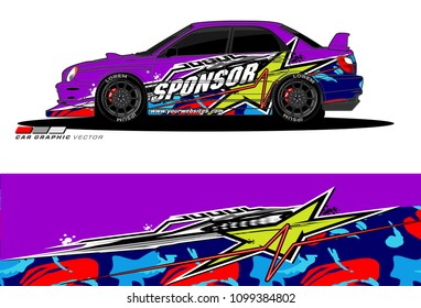 Rally car vector Livery. abstract lines for vehicle wrap designs