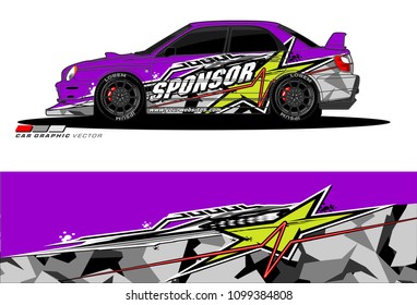 Rally car vector Livery. abstract lines for vehicle wrap designs