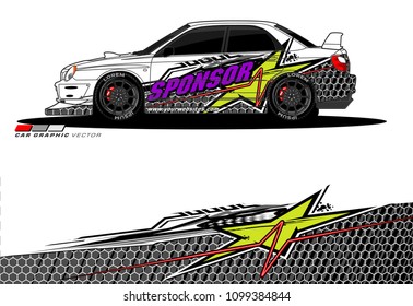 Rally car vector Livery. abstract lines for vehicle wrap designs
