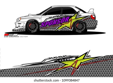 Rally car vector Livery. abstract lines for vehicle wrap designs