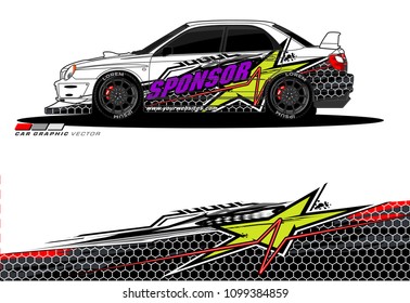 Rally car vector Livery. abstract lines for vehicle wrap designs