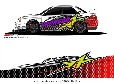 Rally car vector Livery. abstract lines for vehicle wrap designs