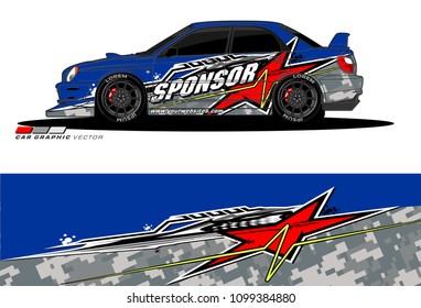 Rally car vector Livery. abstract lines for vehicle wrap designs