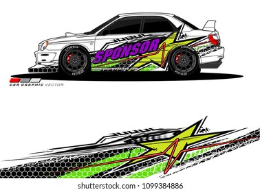 Rally car vector Livery. abstract lines for vehicle wrap designs