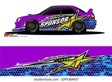 Rally car vector Livery. abstract lines for vehicle wrap designs