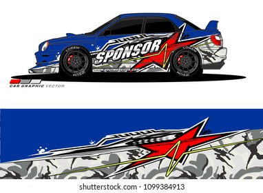 Rally car vector Livery. abstract lines for vehicle wrap designs