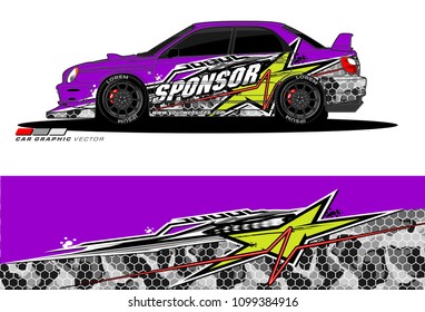 Rally car vector Livery. abstract lines for vehicle wrap designs