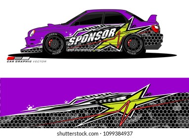 Rally car vector Livery. abstract lines for vehicle wrap designs