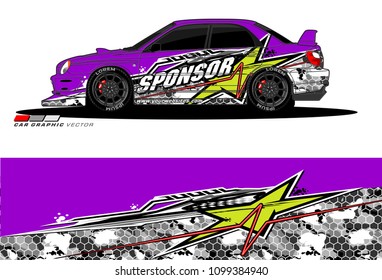 Rally car vector Livery. abstract lines for vehicle wrap designs