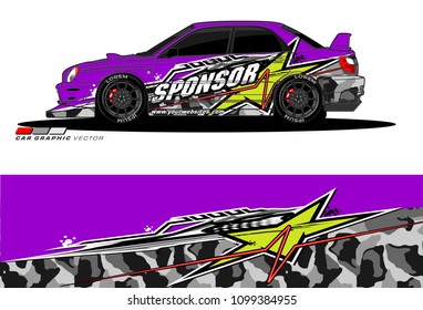Rally car vector Livery. abstract lines for vehicle wrap designs