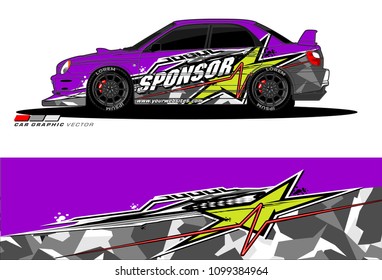 Rally car vector Livery. abstract lines for vehicle wrap designs