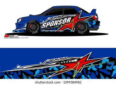 Rally car vector Livery. abstract lines for vehicle wrap designs