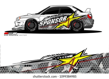 Rally car vector Livery. abstract lines for vehicle wrap designs