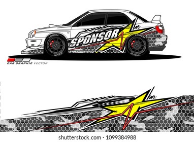 Rally car vector Livery. abstract lines for vehicle wrap designs