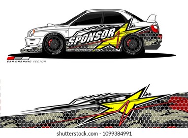 Rally car vector Livery. abstract lines for vehicle wrap designs