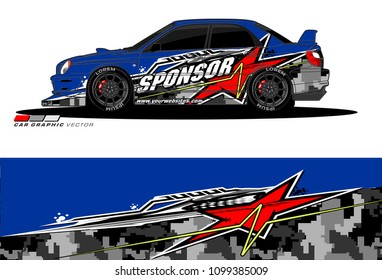 Rally car vector Livery. abstract lines for vehicle wrap designs