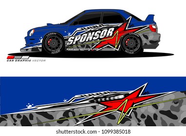 Rally car vector Livery. abstract lines for vehicle wrap designs