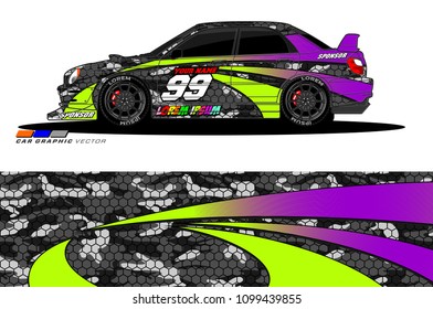 Rally car vector Livery. abstract lines for vehicle wrap designs