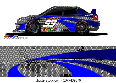 Rally car vector Livery. abstract lines for vehicle wrap designs