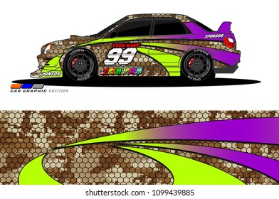 Rally car vector Livery. abstract lines for vehicle wrap designs