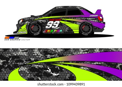 Rally car vector Livery. abstract lines for vehicle wrap designs