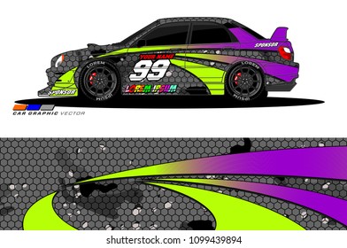 Rally car vector Livery. abstract lines for vehicle wrap designs