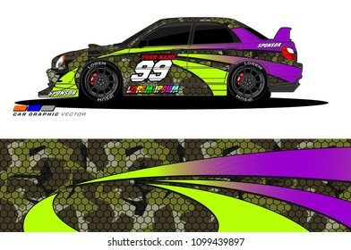 Rally car vector Livery. abstract lines for vehicle wrap designs