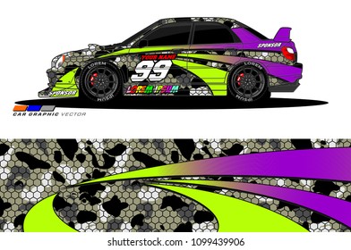 Rally car vector Livery. abstract lines for vehicle wrap designs