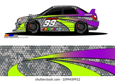 Rally car vector Livery. abstract lines for vehicle wrap designs