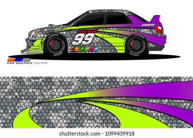 Rally car vector Livery. abstract lines for vehicle wrap designs