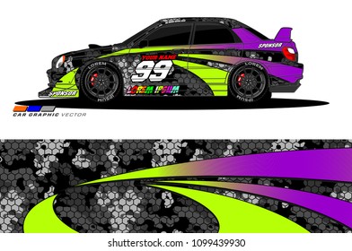 Rally car vector Livery. abstract lines for vehicle wrap designs