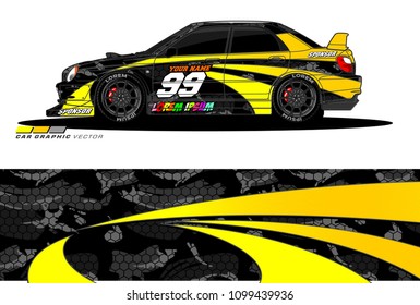 Rally car vector Livery. abstract lines for vehicle wrap designs