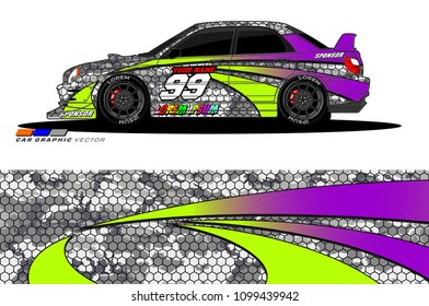 Rally car vector Livery. abstract lines for vehicle wrap designs