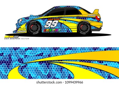 Rally car vector Livery. abstract lines for vehicle wrap designs