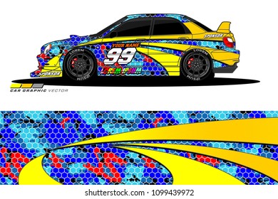 Rally car vector Livery. abstract lines for vehicle wrap designs