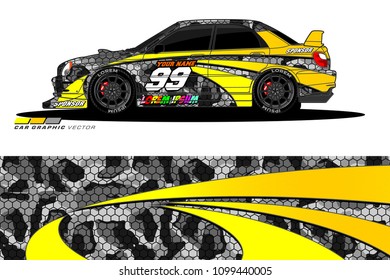 Rally car vector Livery. abstract lines for vehicle wrap designs