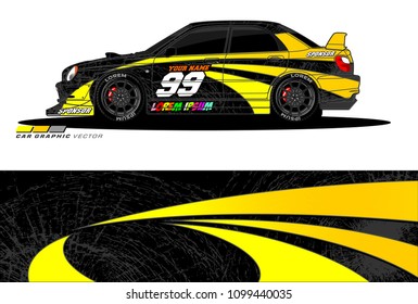 Rally car vector Livery. abstract lines for vehicle wrap designs