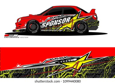 Rally car vector Livery. abstract lines for vehicle wrap designs