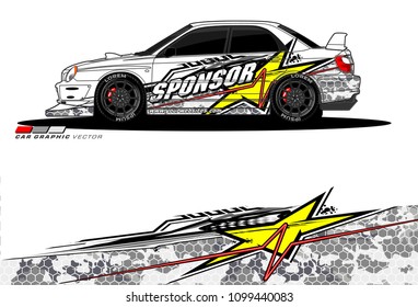 Rally car vector Livery. abstract lines for vehicle wrap designs