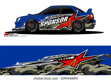 Rally car vector Livery. abstract lines for vehicle wrap designs