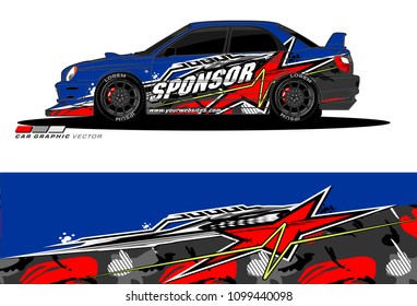 Rally car vector Livery. abstract lines for vehicle wrap designs