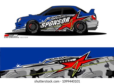 Rally car vector Livery. abstract lines for vehicle wrap designs